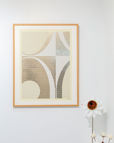 Tableau brodé "Fragments d'Ellipses" de Julie Barbeau